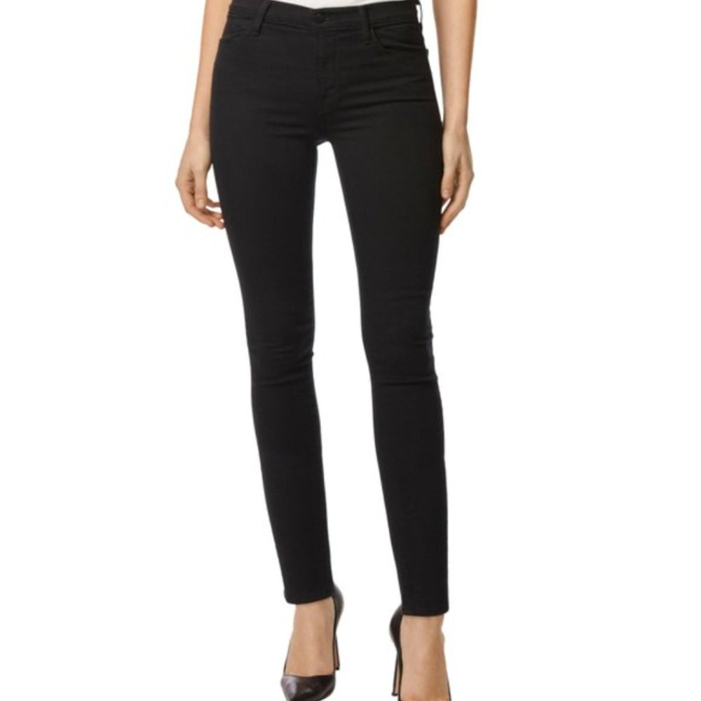 NWT J Brand Maria High-rise Skinny Jeans In Seriously Black Size 25